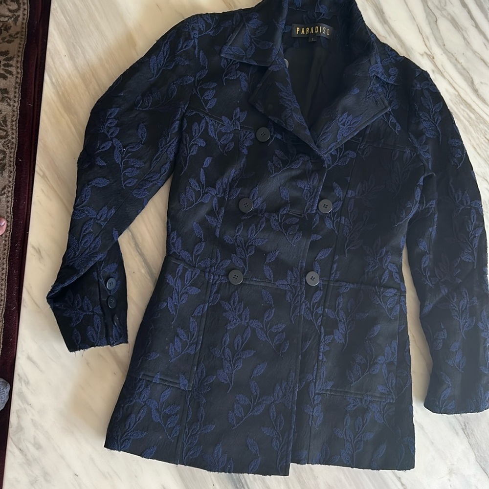 Tahari Black Floral Blazer